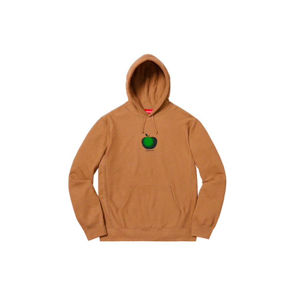 Supreme SS19 Apple Hooded Sweatshirt Brown logo