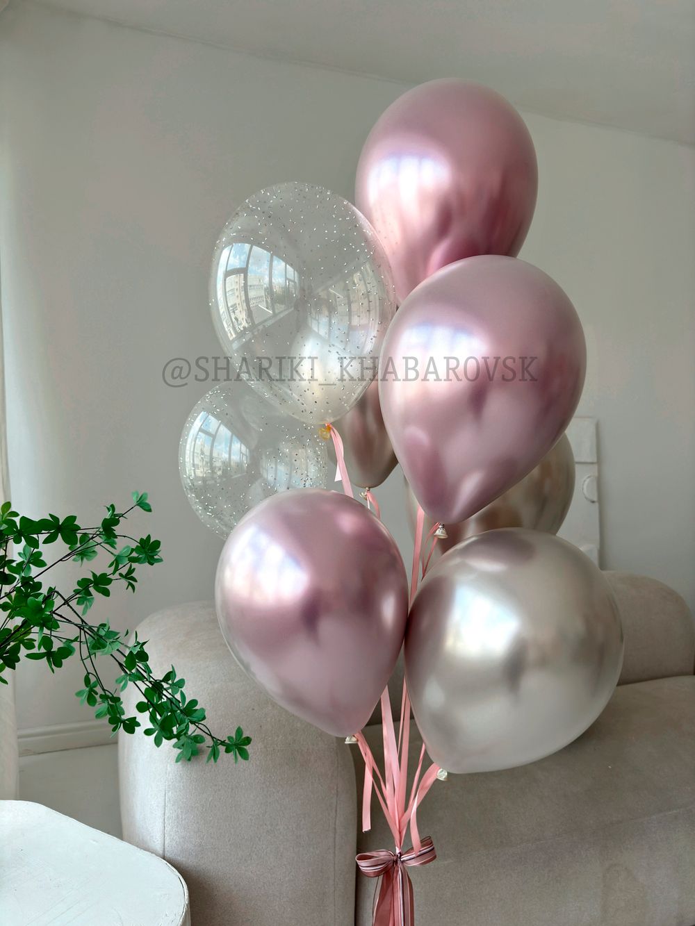 Воздушные шары на выписку для девочки №8100  Изображение2