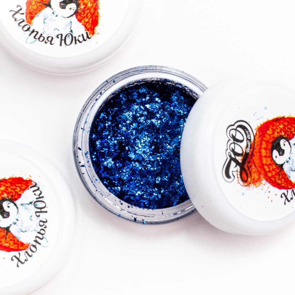 1264 Хлопья Юки синие металл