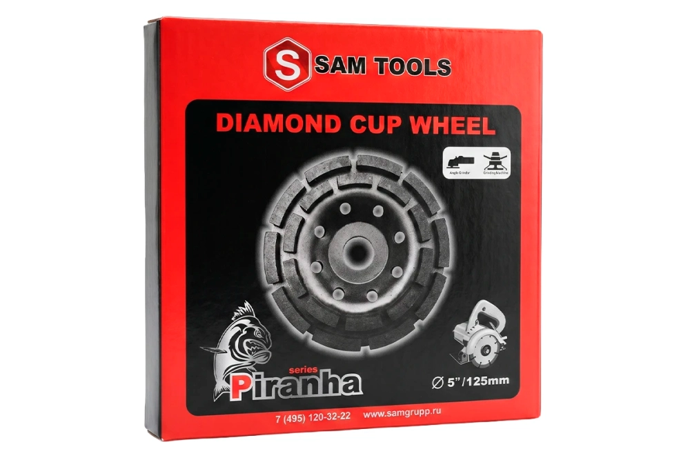 Алмазная двухрядная чашка 125 мм Piranha