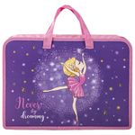 Папка на молнии с ручками ЮНЛАНДИЯ А4, 1 отделение, пластик, ширина 75 мм, "Dancing girl", 270952