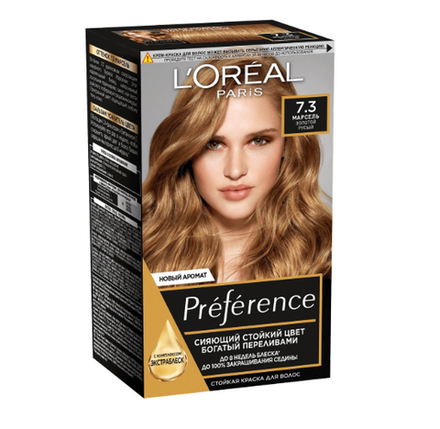 L'Oreal Paris Краска для волос Preference Recital, тон №7.3, Флорида, 180 мл