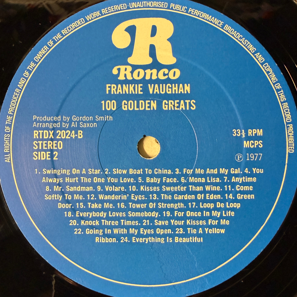 Frankie Vaughan ‎– 100 Golden Greats 2LP (Англия 1977г.) Т