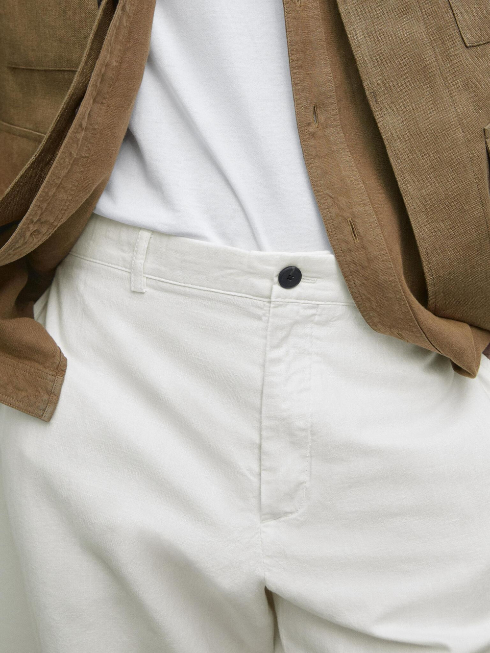 Massimo Dutti Зауженные брюки, кремовый