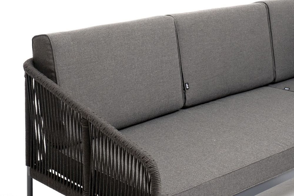 "Канны" модульная угловая лаунж-зона из роупа (веревки), цвет темно-серый