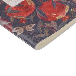 Bloknot \ Блокнот \ Notebook Тетрадь А6 из экокожи, "Флора. Гранат" 60 л. Линейка