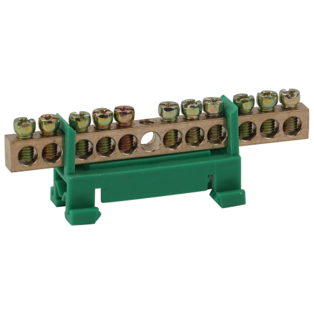 Шина ЭРА NO-222-81-1 PE земля в изоляторе типа стойка ШНИ 6х9-12-Д-Зеленый | Шины N, PE, PEN