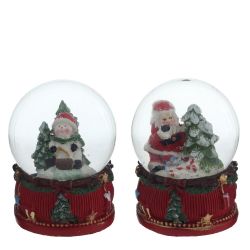 GAEM Фигурка декоративная "Дед Мороз/Снеговик" в стекл шаре, L6 W6 H8,5 см, 2в.
