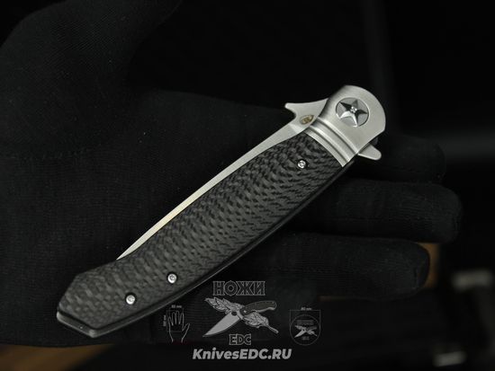 Складной нож REPTILIAN НКВД-03-1 Carbon c клинком из стали D2, рукоять карбон