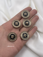Пуговицы Верс. золото с черной эмалью