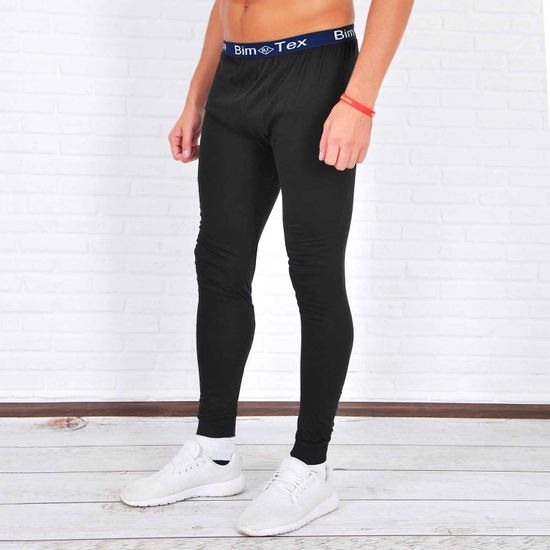 Кальсоны мужские с начёсом (Хлопок, Чёрн)