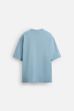 ZARA ФУТБОЛКА С РЕЛЬЕФНОЙ НАДПИСЬЮ, СИНИЙ