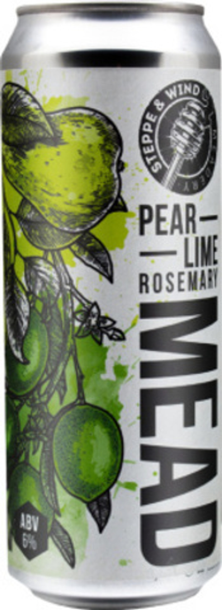 Медовуха Степь И Ветер Груша, Лайм & Розмарин / Mead Steppe & Wind Pear, Lime & Rosemary 0.45 - банка