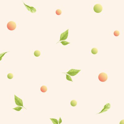 Горох и листья на персиковом