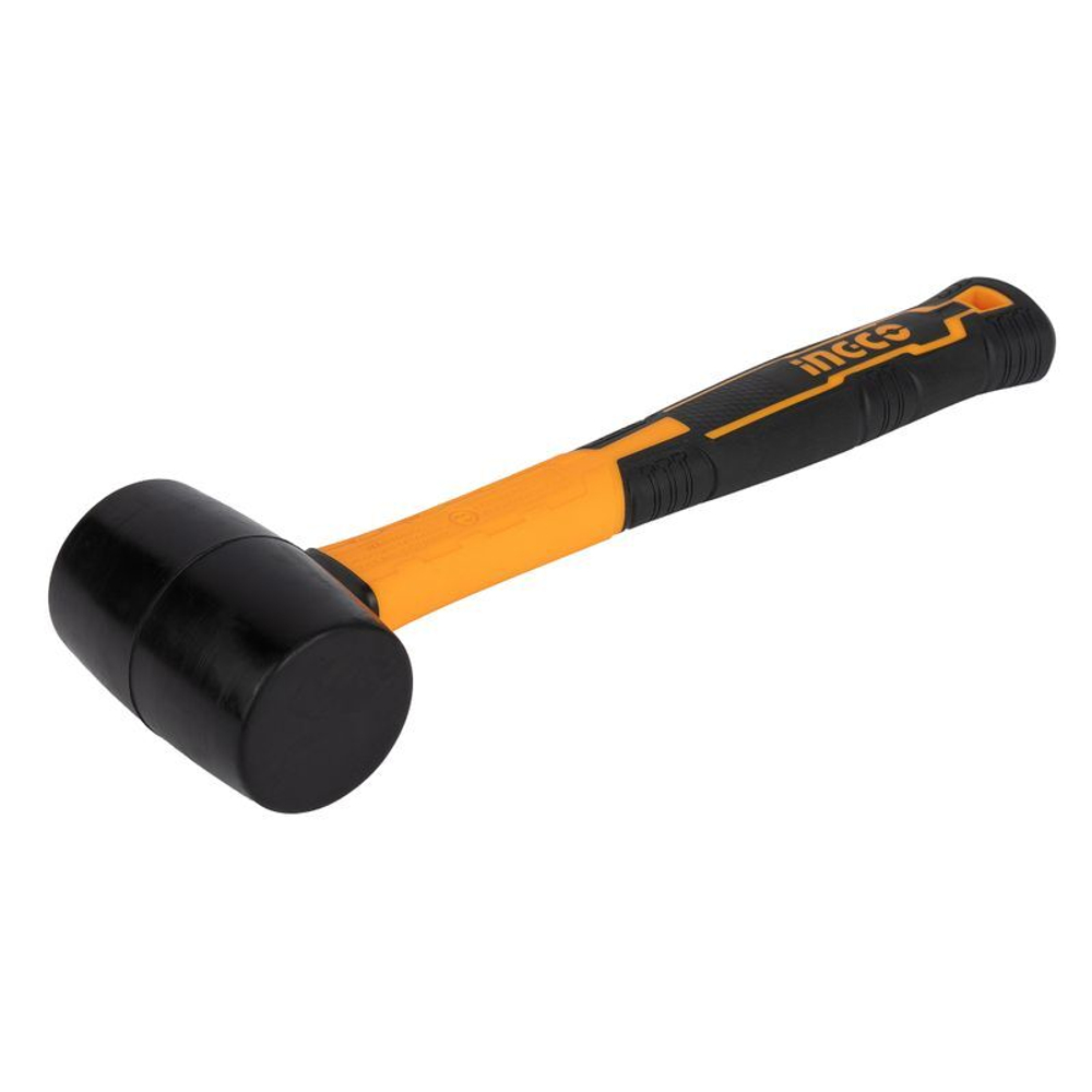 Киянка резиновая черная 220 гр с фиберглассовой рукояткой INGCO