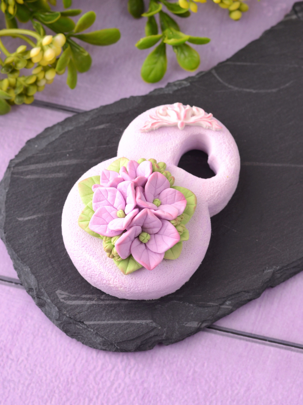 Силиконовый молд "8" с гортензиями