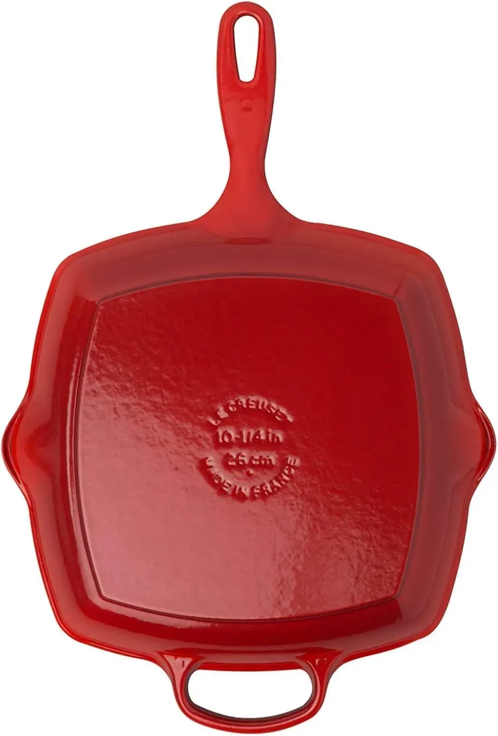 Le Creuset Чугунная сковорода-гриль диаметром 26 см вишневого цвета.