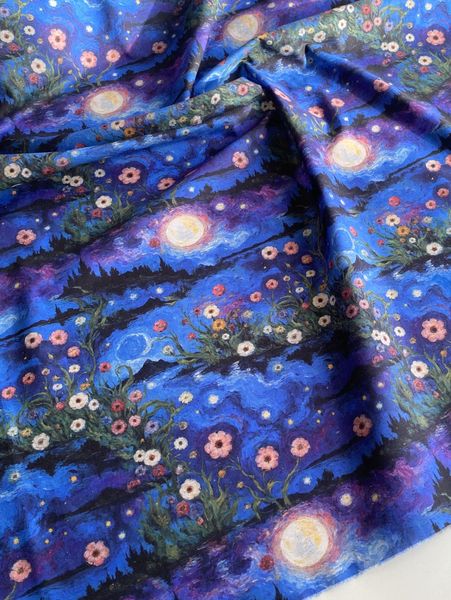 ЦВЕТЫ И ЛУНА, 100% хлопок Handmade Fabrics 4