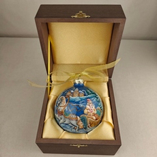 Шар новогодний с ручной росписью Палех "Морозко" в футляре