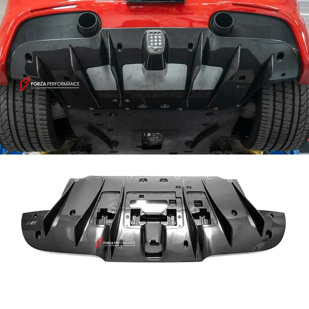 Карбоновый диффузор заднего бампера на замену для Ferrari 488 GTB Spider 2015-2020 2015-2020 Феррари