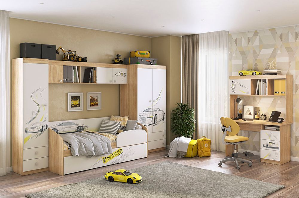 Детский гарнитур К1 «Форсаж» (Дуб сонома/Белый), ЛДСП, Мебельсон, г. Ижевск
