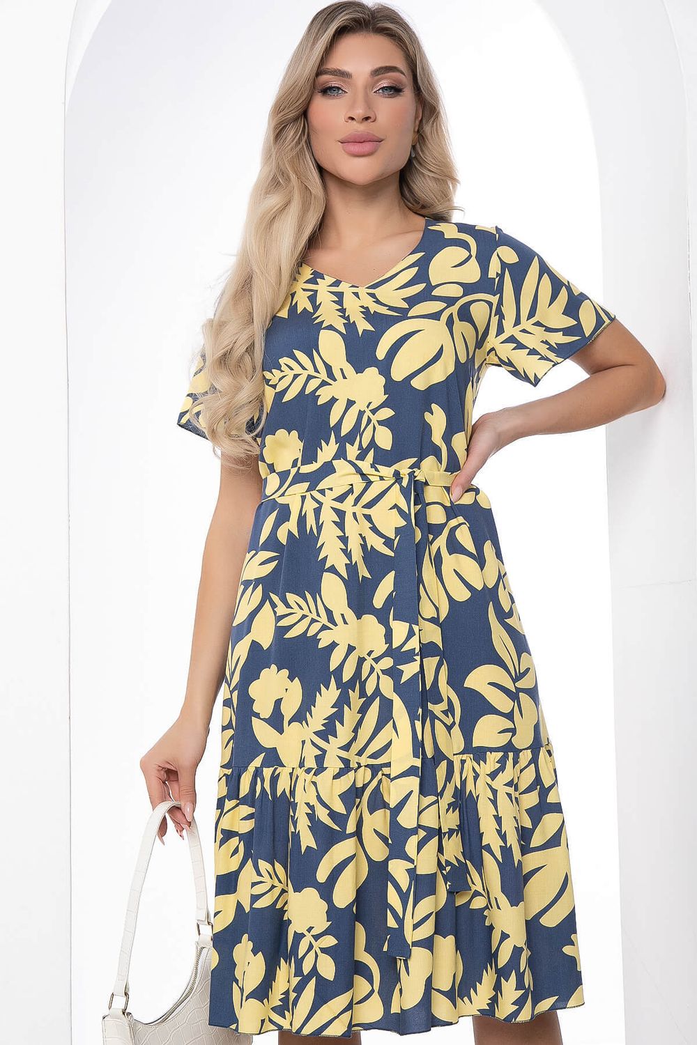 Платье "Малика" (сине-желтое) П8833 LT Collection (Акция)