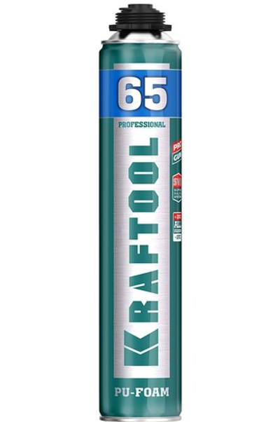 KRAFTOOL PRO 65, 850 мл, пистолетная, всесезонная, SVS, не залипающий клапан, выход до 65 л, монтажная пена (41184)