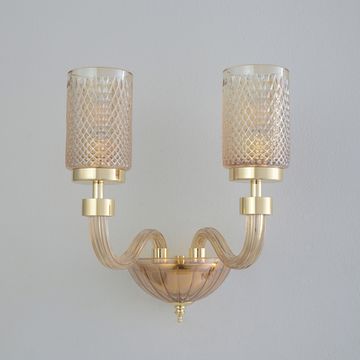 Бра 2*Е14 SILVESTRO AP2 AMBER золото/янтарный Crystal Lux