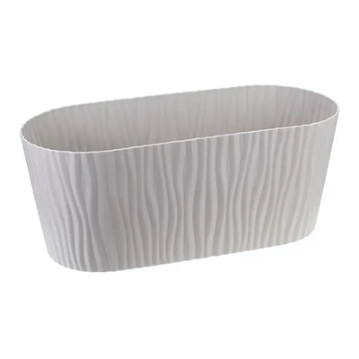 Кашпо ВОЛНА 4,2л овальное с вкладышем Кремовый (комплект 9 шт)