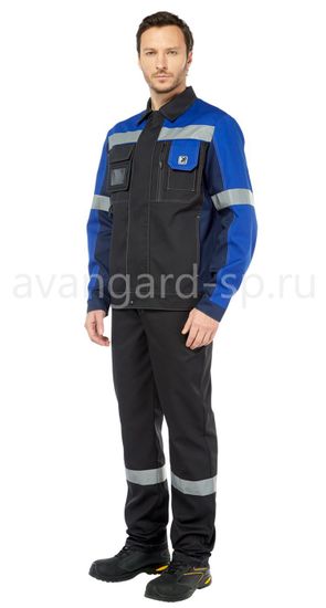 Костюм "Виват" NEW брюки (черный/василек/т.синий)