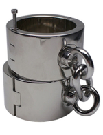 Металлические наручники тяжелые для профессионалов BDSM (736 грамм) (Цвет: серебряный)