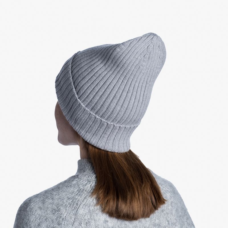 Вязаная шерстяная шапка Buff Hat Wool Knitted Norval Light Grey Фото 6