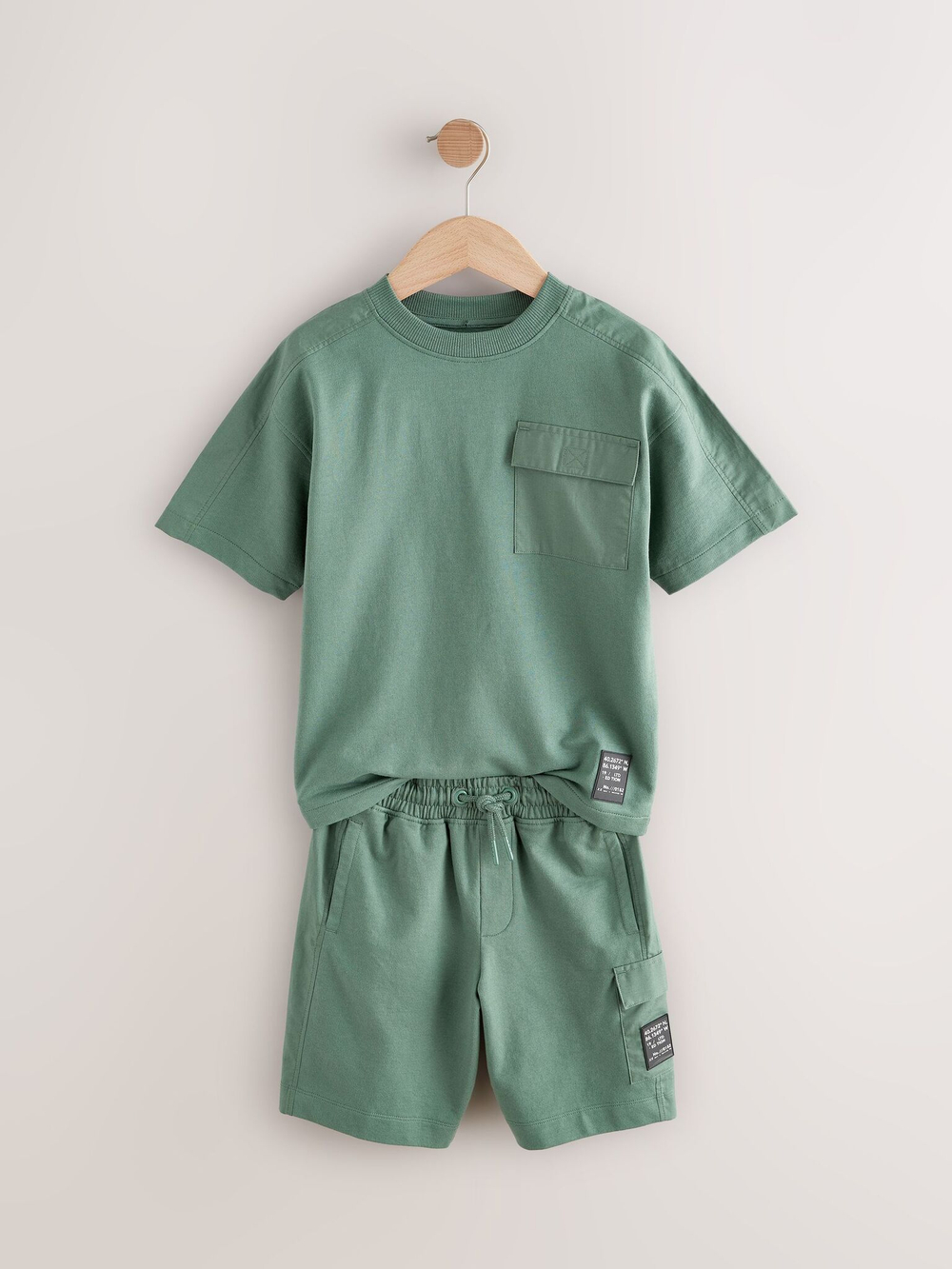 Футболка и шорты карго в комплекте для мальчика Next E98-836, Хаки