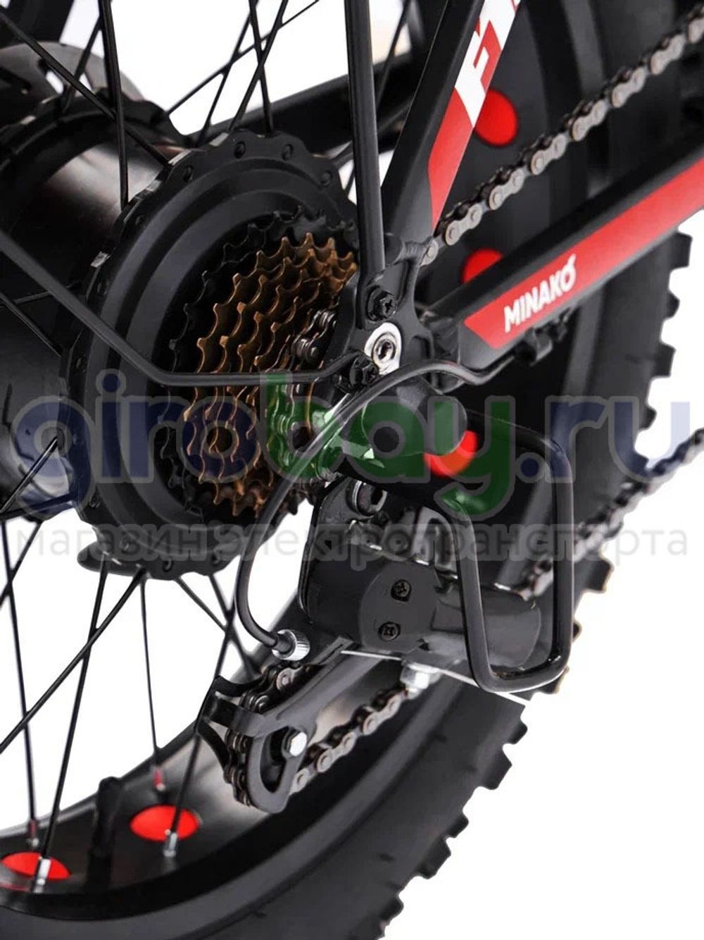 Электровелосипед Minako F10 Pro Dual 48V/20Ah (полный привод) 2025 года - Красный обод фото №15