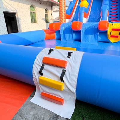 Надувная водная горка с бассейном «Весёлый прибой», 15*8*6,7 м