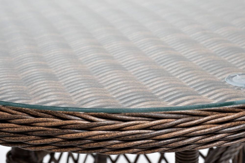 "Эспрессо" плетеный круглый стол, диаметр 80 см, цвет коричневый