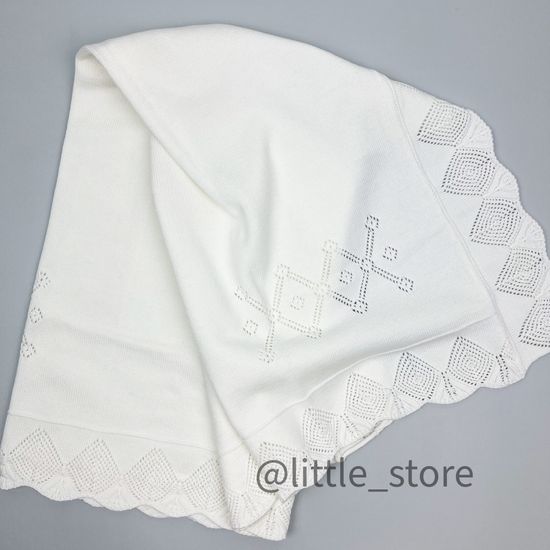 Плед вязаный "Tenderness" Молочный, 85х90