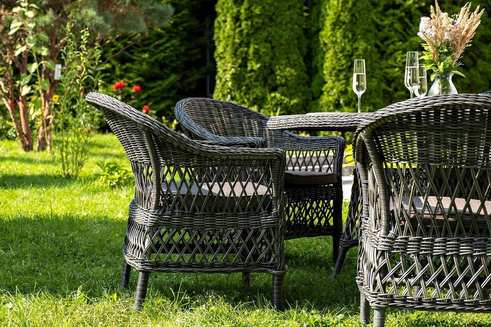 "Эспрессо–150 S" обеденная группа плетеная, цвет графит