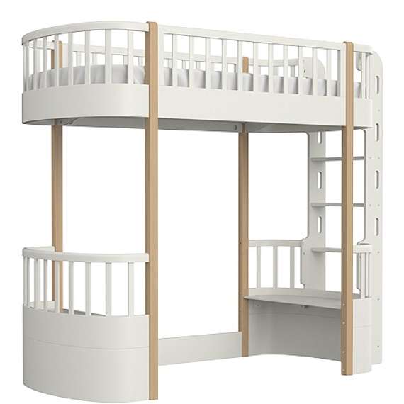 Кровать-чердак Classic (молочный)