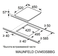 Встраиваемая индукционная варочная панель Maunfeld CVI453SBBG