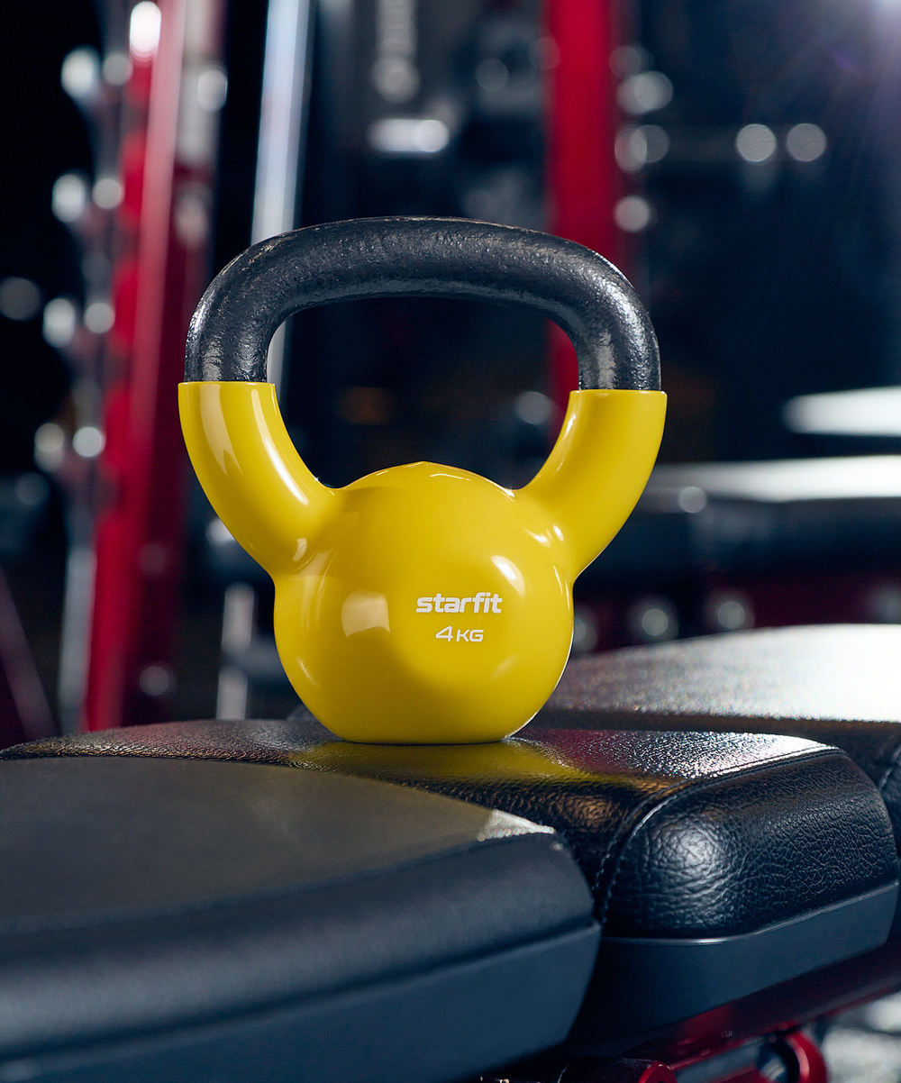 Гиря виниловая DB-401, 4 кг, желтый