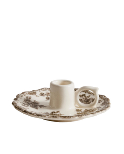 Zara Home Подсвечник из фаянса, цвет тёмно-зелёный, 16 см