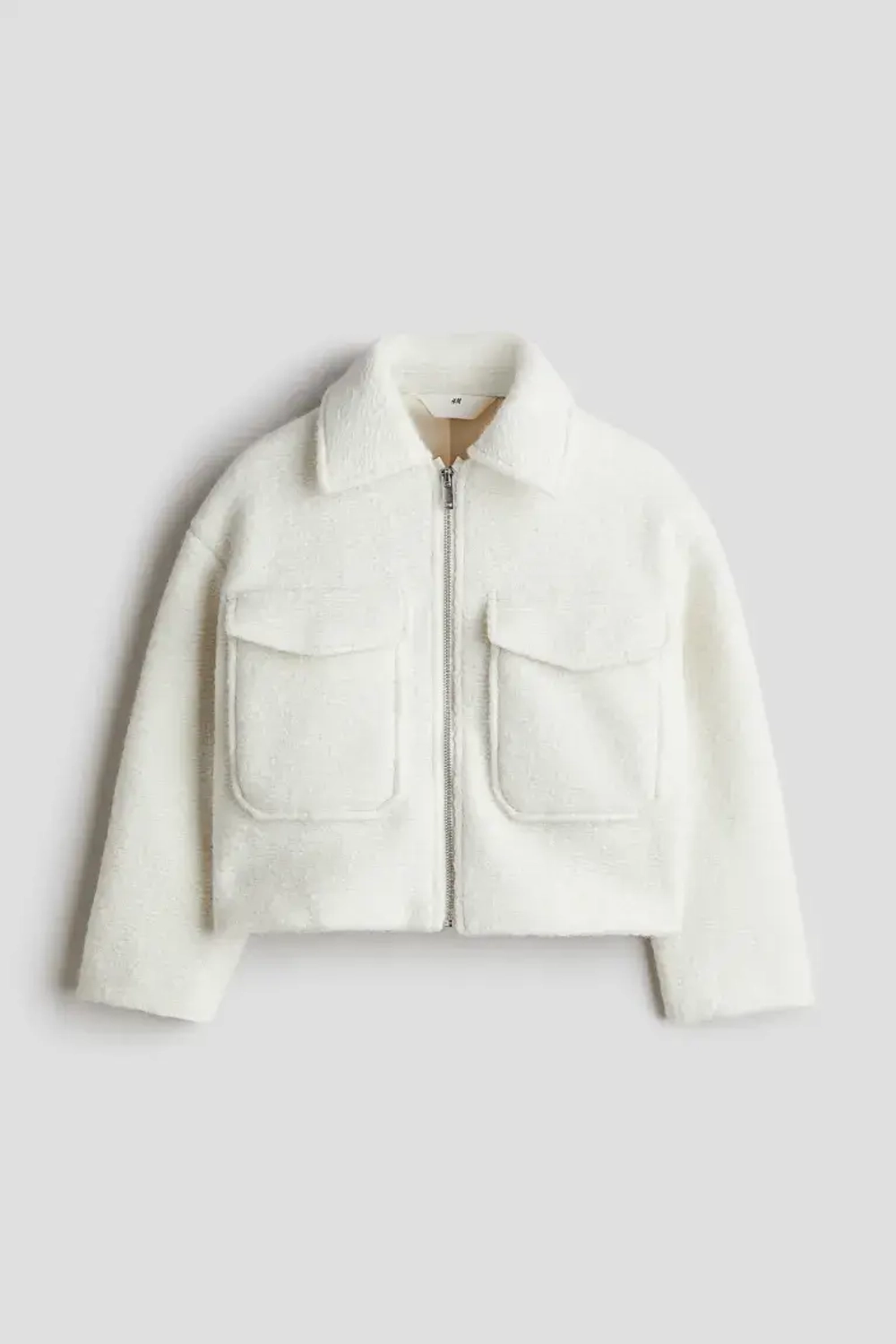 H&M Куртка-рубашка из фетра, белый