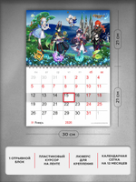 Настенный отрывной стереокалендарь c 3D-эффектом Genshin Impact