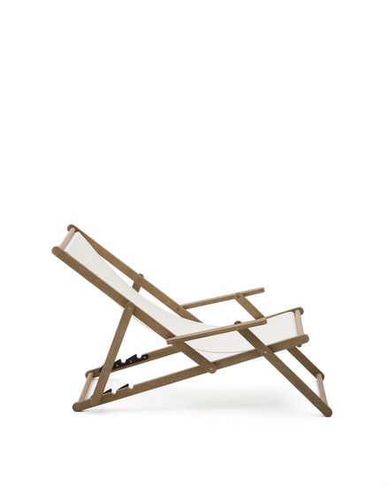 Cкладное кресло Vilara для улицы из акации и текстиля белого цвета La Forma Испания 