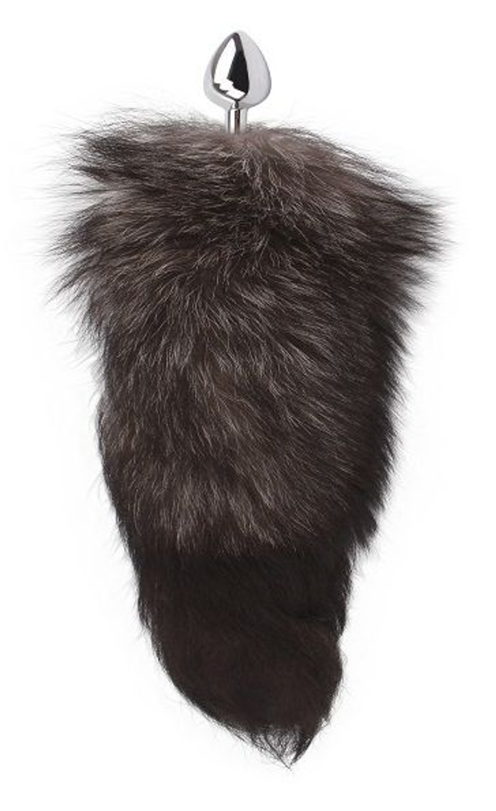 Серебристая анальная пробка с хвостом Tantalizing Foxy Anal Plug (Цвет: серебристый)