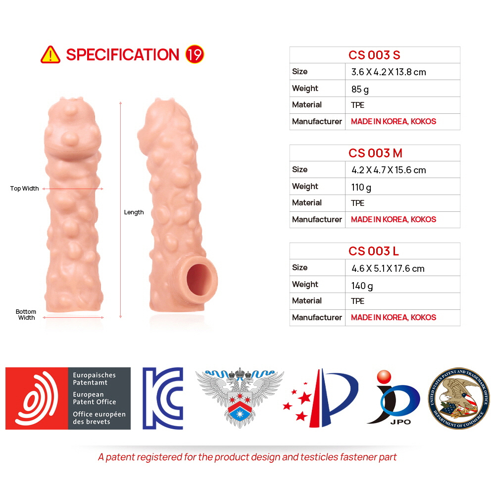Насадка Cock Sleeve Large телесная TPE KOKOS CS-003-L