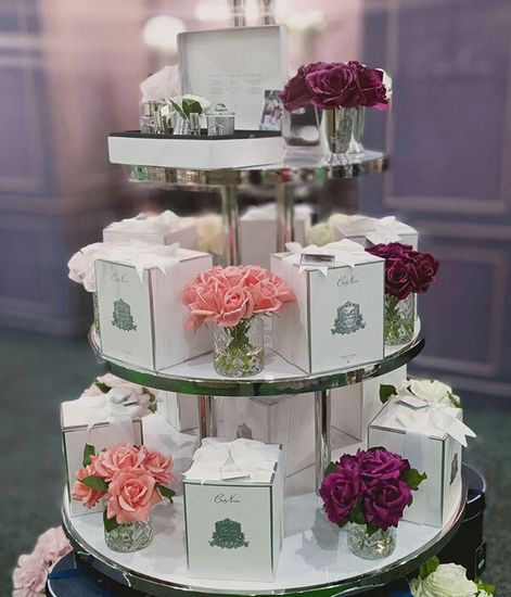 Букет красных роз в прозрачной вазе "ёлочка", Cote Noire