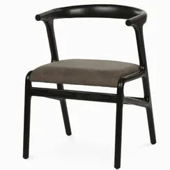 Стул Ron, черный с тёмно-серой обивкой