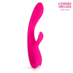 Розовый вибратор с клиторальным отростком - 17,5 см. (Цвет: розовый)